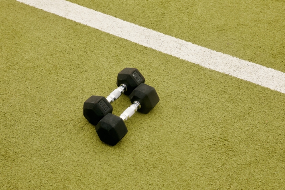 Weights on astroturf